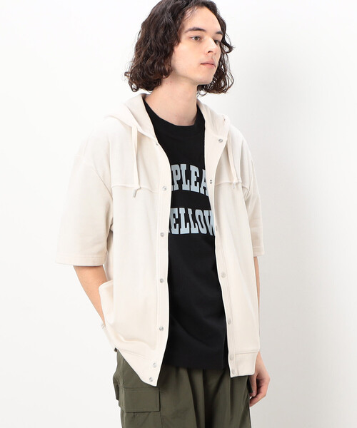 「Purple&Yellow」 半袖Tシャツ LARGE アイボリー メンズ