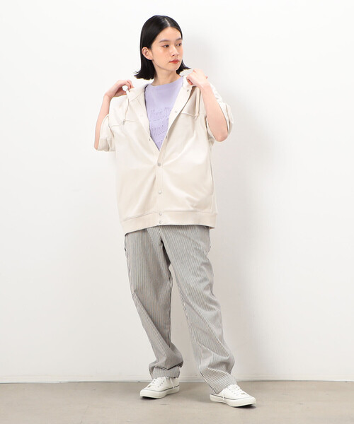 「Purple&Yellow」 半袖Tシャツ LARGE アイボリー メンズ