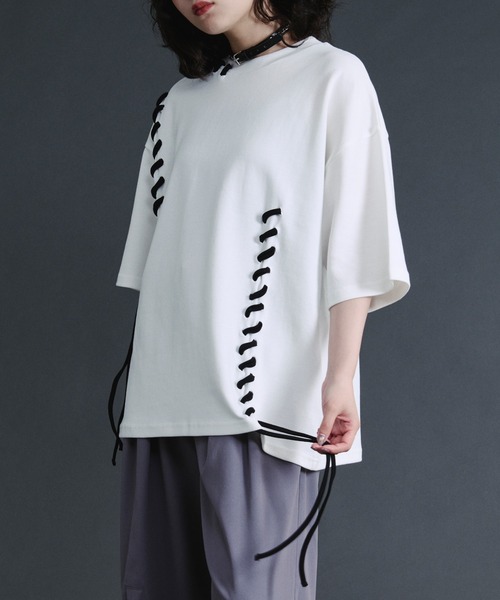 Ellno Loset（エルノロゼット） tシャツ ステッチデザインスムースT