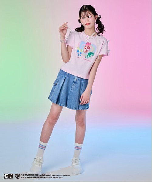 mezzo piano Junior tシャツ 「The Powerpuff Girls」 袖リボンT
