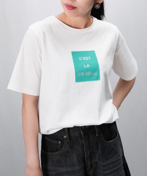 tシャツ LC/LLL パッチワークロゴTシャツ レディース