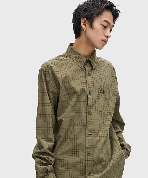 FRED PERRY ブラック 長袖シャツ M FRED PERRY フレッドペリー 長袖シャツ メンズ Oxford Shirt