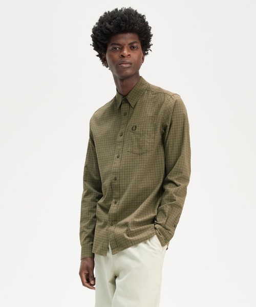 FRED PERRY 「FRED PERRY」 長袖シャツ M ブラック メンズ