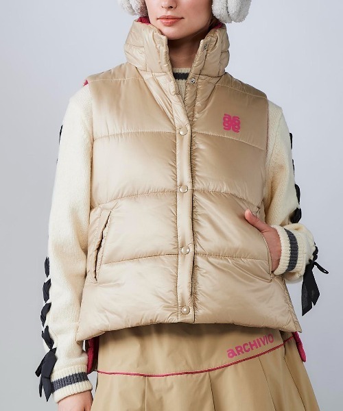archivio（アルチビオ） ベスト ジレ 「LADIES」中綿サイドロゴベスト