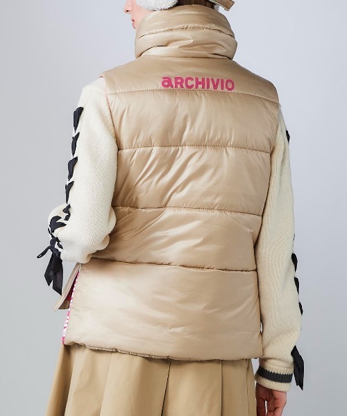 archivio（アルチビオ） ベスト ジレ 「LADIES」中綿サイドロゴベスト