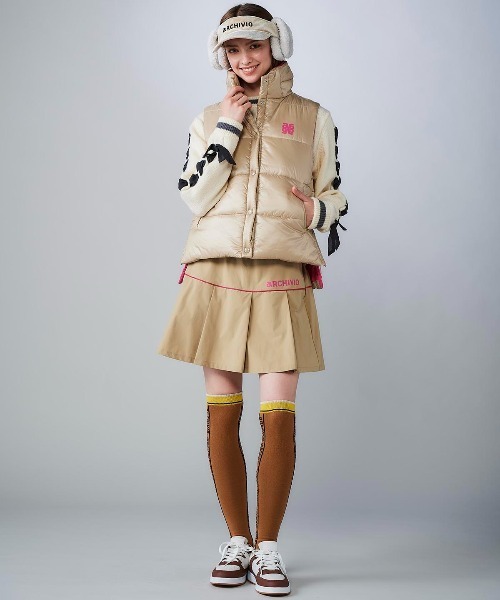 archivio（アルチビオ） ベスト ジレ 「LADIES」中綿サイドロゴベスト