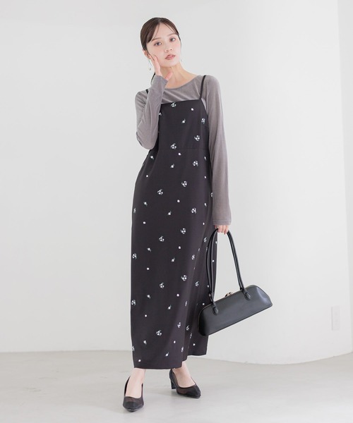 Andemiu ワンピース Andemiu（アンデミュウ） ワンピース シシュウIラインキャミワンピース