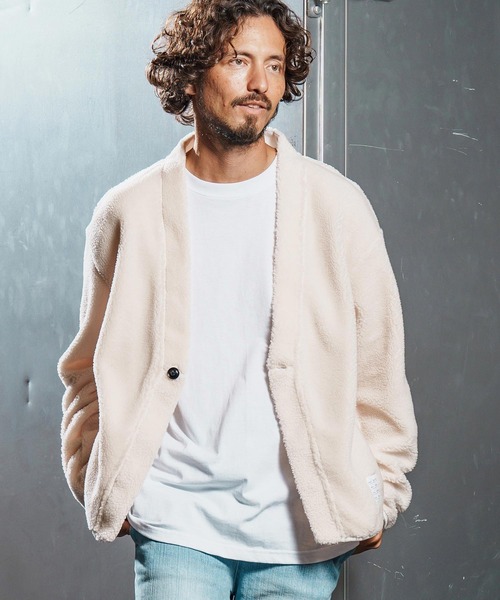 wjk reluxe カーディガン mcg3681-boa fleece X cardigan ボアフリース