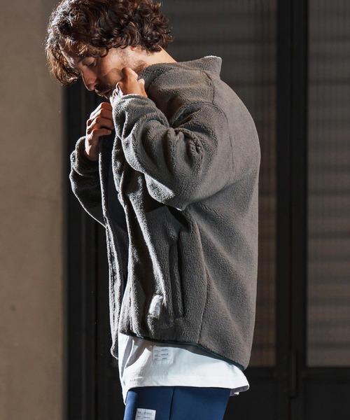 wjk reluxe カーディガン mcg3681-boa fleece X cardigan ボアフリース