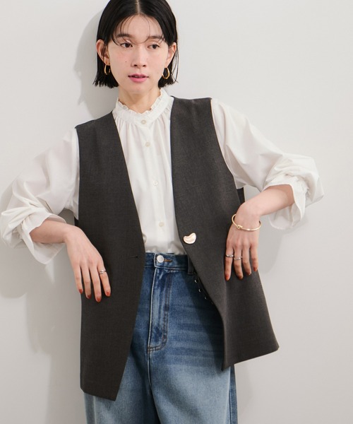 LE CERCLE par rope' ベスト ジレ オーバル釦ベスト/セットアップ対応