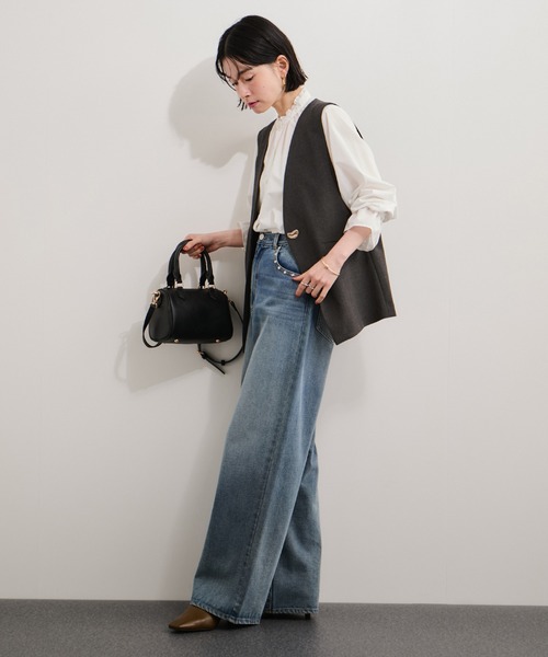 LE CERCLE par rope' ベスト ジレ オーバル釦ベスト/セットアップ対応