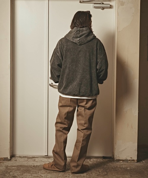 ALL RUNS パーカー ヴィンテージ風 洗い加工 ワイドシルエット ジップ