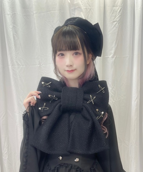 Jamie エーエヌケー ストール マフラー 安全ピンおリボンストール