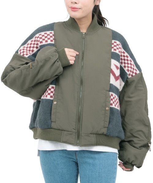 チチカカ（titicaca）/Orale! リメイクニットMA−1 チチカカ（TITICACA） ma1 ma-1 Orale! リメイクニットMA-1 レディース