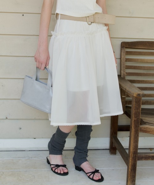 GIUNON スカート 2way frill sheer skirt / 2wayフリルシアースカート