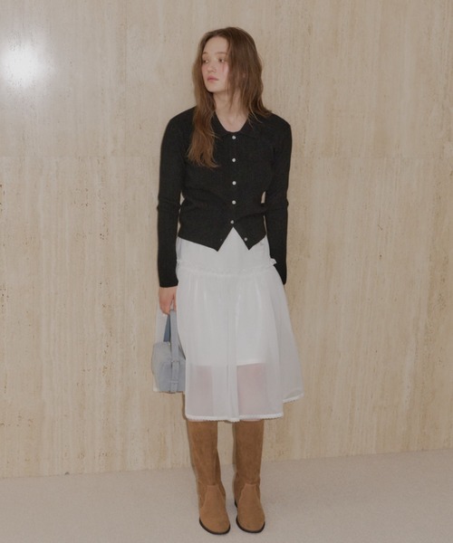 GIUNON スカート 2way frill sheer skirt / 2wayフリルシアースカート