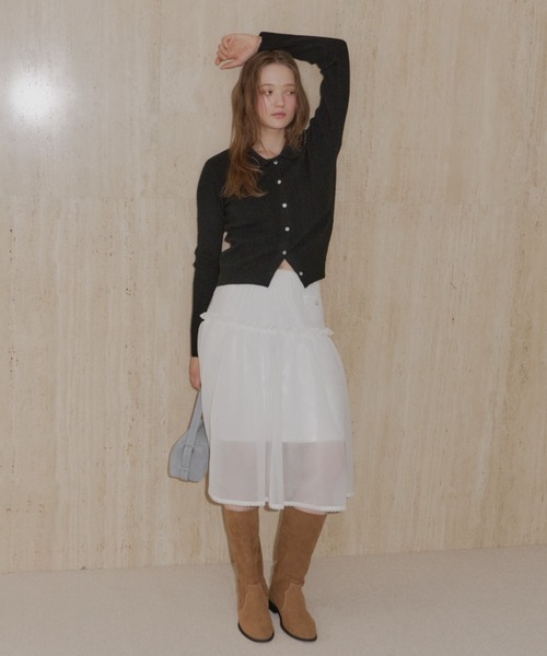 GIUNON スカート 2way frill sheer skirt / 2wayフリルシアースカート