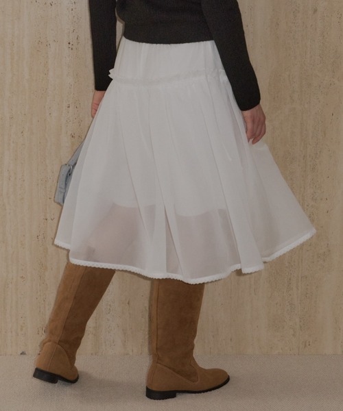 GIUNON スカート 2way frill sheer skirt / 2wayフリルシアースカート