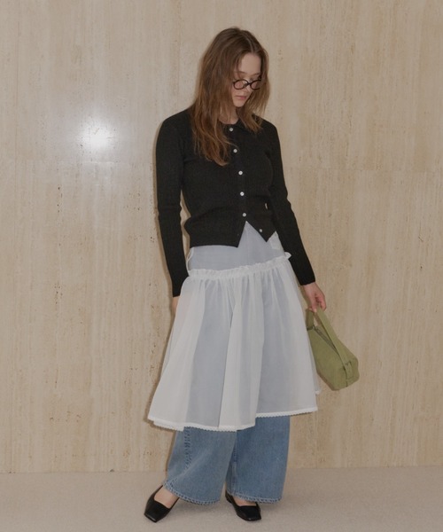 GIUNON スカート 2way frill sheer skirt / 2wayフリルシアースカート