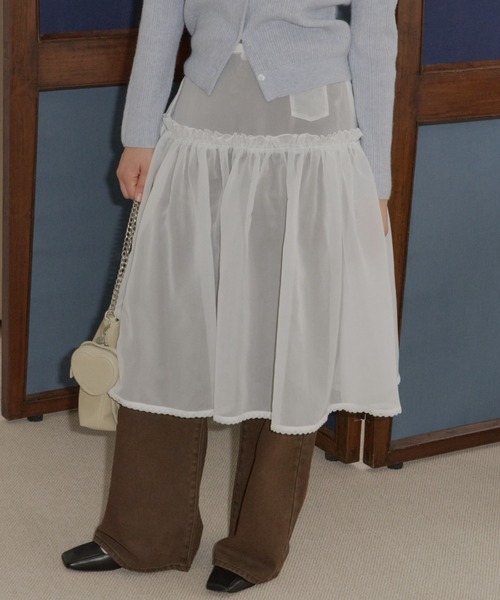 フリル シアー スカート GIUNON ジウノン GIUNON スカート 2way frill sheer skirt / 2wayフリルシアースカート