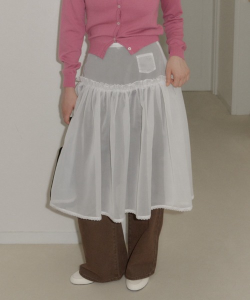 フリル シアー スカート GIUNON ジウノン GIUNON スカート 2way frill sheer skirt / 2wayフリルシアースカート