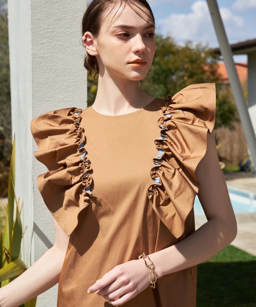 「EIMY ISTOIRE」 ノースリーブワンピース FREE アイボリー レディース_画像2