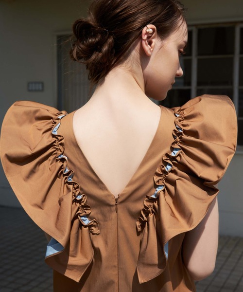 「EIMY ISTOIRE」 ノースリーブワンピース FREE アイボリー レディース_画像4