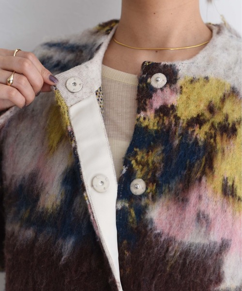 Eimee Law（エイミーロウ） カーディガン アートJQシャギーニット