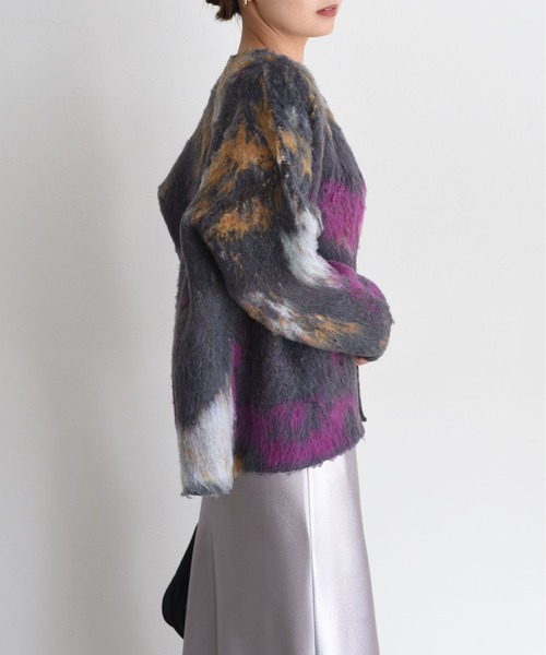 Eimee Law（エイミーロウ） カーディガン アートJQシャギーニット