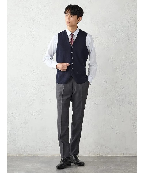ベスト ジレ TRANS CONTINENTS BIZニット　ニットジレ　ブラック/グレー/ネイビー メンズ | TRANS CONTINENTS | 15