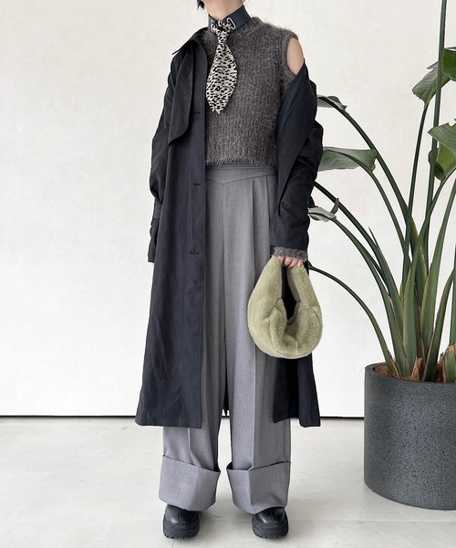 「musubore」 長袖ニット FREE グレー レディース_画像3