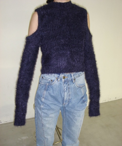 「musubore」 長袖ニット FREE グレー レディース_画像5