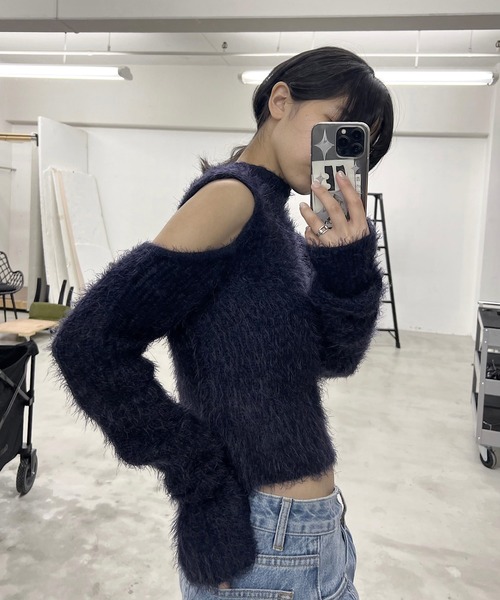 「musubore」 長袖ニット FREE グレー レディース_画像7