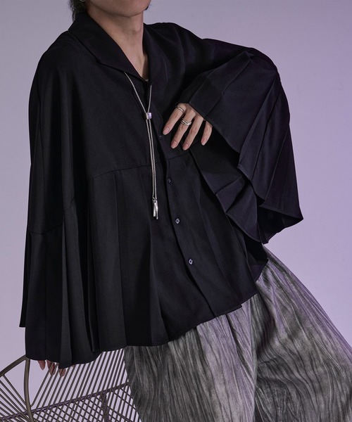 Ellno Loset（エルノロゼット） シャツ プリーツポンチョシャツ メンズ