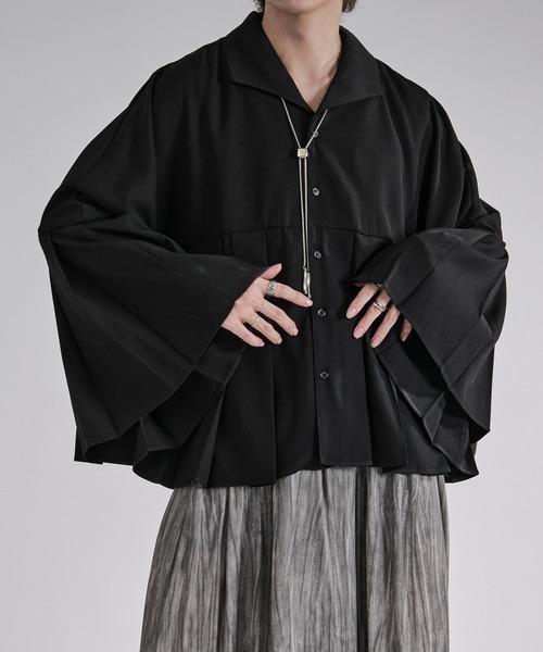 Ellno Loset（エルノロゼット） シャツ プリーツポンチョシャツ メンズ