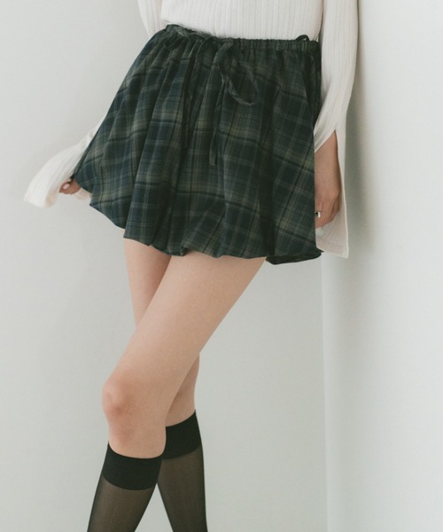 VANNIE U（ヴァニーユー） パンツ チェックバルーンショートパンツ