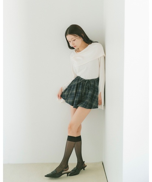 ギンガムチェック バルーンショートパンツ　冬物です。 VANNIE U（ヴァニーユー） パンツ チェックバルーンショートパンツ