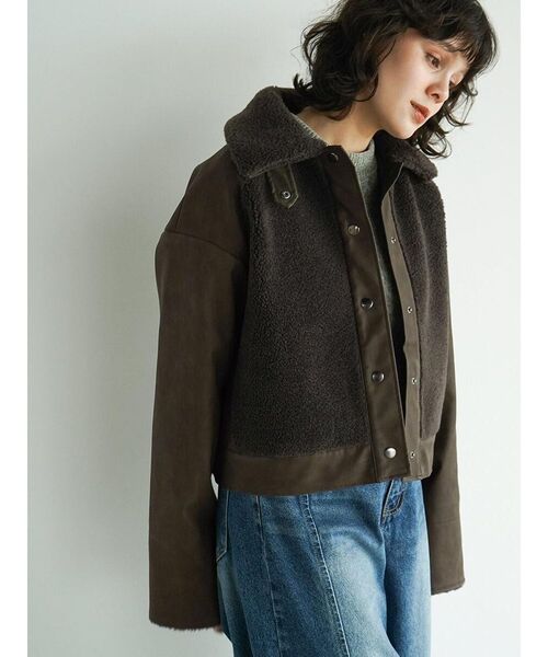 FIKA.（フィーカ） ブルゾン アウター Faux leather boa jacket