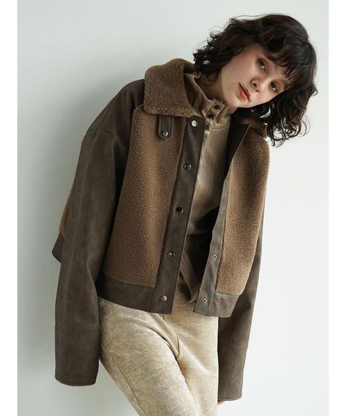 FIKA.（フィーカ） ブルゾン アウター Faux leather boa jacket