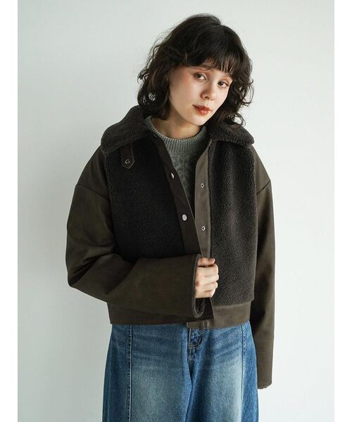 FIKA.（フィーカ） ブルゾン アウター Faux leather boa jacket