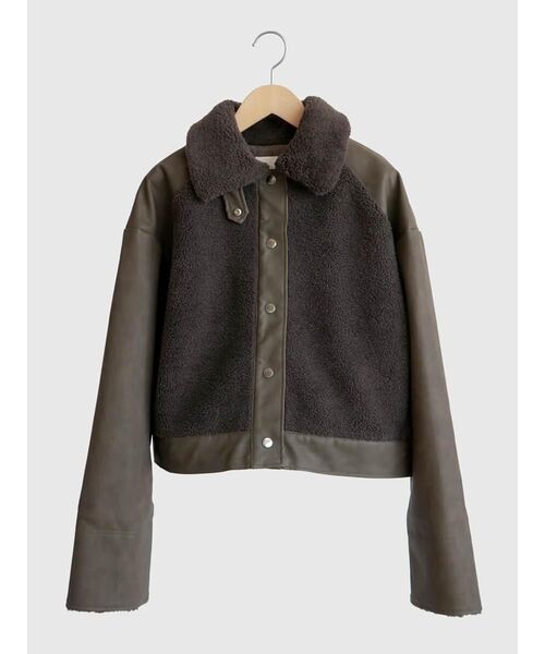 FIKA.（フィーカ） ブルゾン アウター Faux leather boa jacket