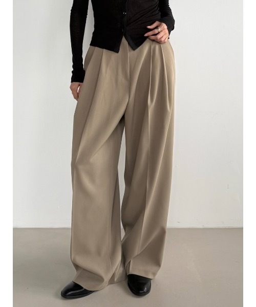 Didot.showroom ツータックワイドスラックス Didot.showroom スラックス パンツ ツータックワイドスラックス