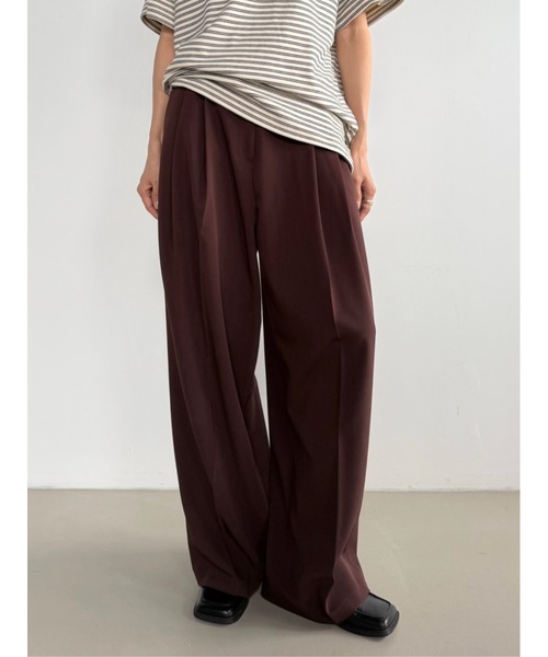 Didot.showroom ツータックワイドスラックス Didot.showroom スラックス パンツ ツータックワイドスラックス