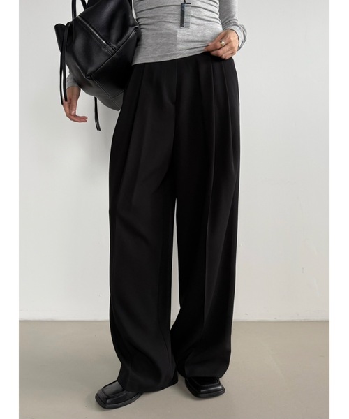 Didot.showroom スラックス パンツ ツータックワイドスラックス