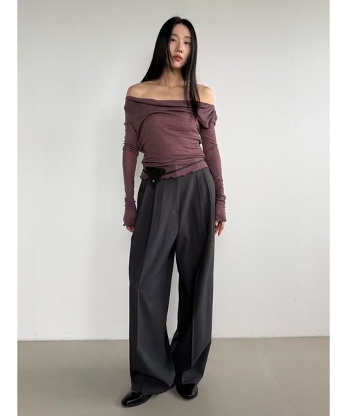 Didot.showroom ツータックワイドスラックス Didot.showroom スラックス パンツ ツータックワイドスラックス