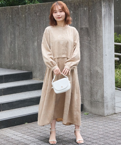 LAVEANGE（ラビアンジェ） ワンピース ジャガードタックワンピース