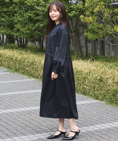 8YARDS レディース ワンピース L ブラック LAVEANGE（ラビアンジェ） ワンピース ジャガードタックワンピース