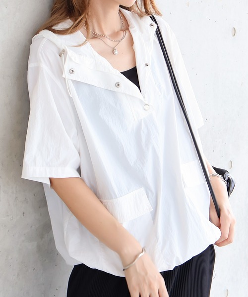 「Social GIRL」 プルオーバーパーカー L オフホワイト レディース_画像5