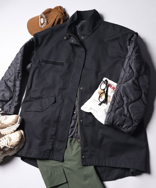 「Java」 ミリタリーコート LARGE カーキ メンズ_画像3