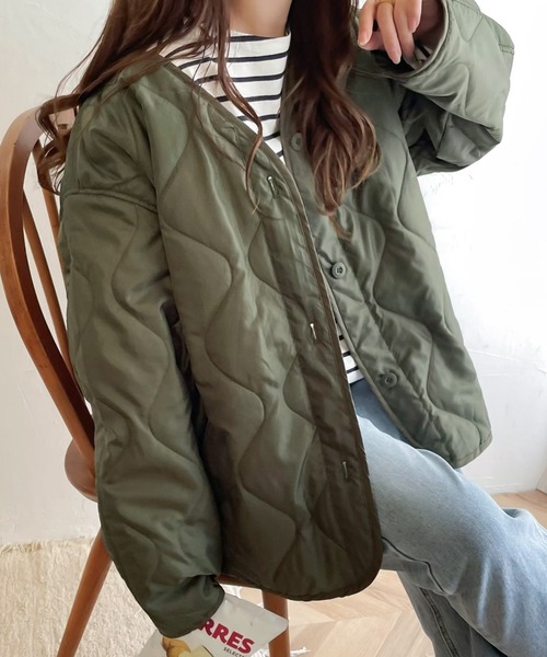 「Java」 ミリタリーコート LARGE カーキ メンズ_画像7